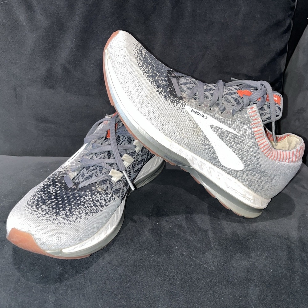 Brooks Women's Gray White Athletic Running Shoes with Coral Accents